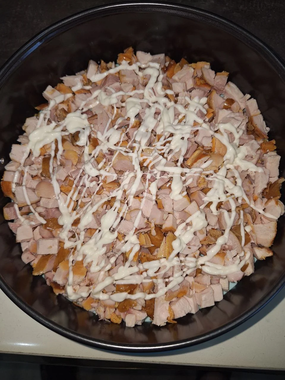 Салат с копчёной курицей и морковью по-корейски